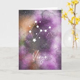 Virgo Constellation Zodiac Purple Galaxy Karte