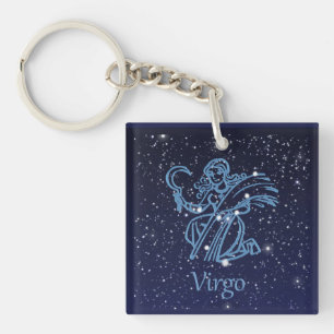 Virgo Constellation & Zodiac Sign with Stars Schlüsselanhänger