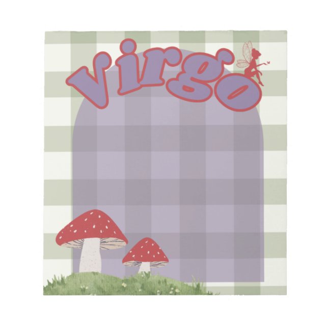Virgo Cotattcore Whimsical Fairy Mushroom Design Notizblock (Vorderseite)