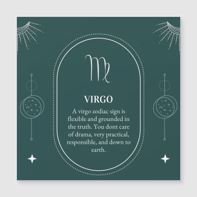 Virgo customize name 12 signs of the Zodiac  Magnetkarte (Vorderseite)