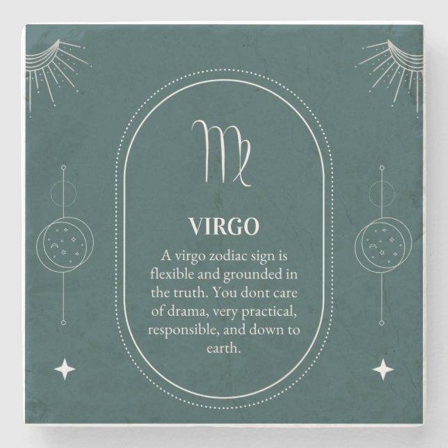Virgo customize name 12 signs of the Zodiac Steinuntersetzer (Vorderseite)