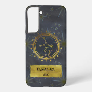 Virgo Dark Zodiac Astrologie: Schwarz & Gold Samsung Galaxy Hülle