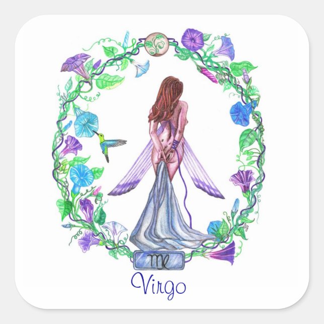 Virgo ~ Die Jungfrau Quadratischer Aufkleber (Vorderseite)