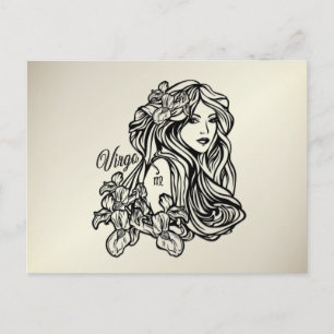 Virgo Die Jungfrau Zodiac Golden Postkarte
