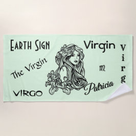 Virgo Die Jungfrau Zodiac Green Strandtuch