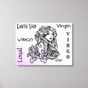 Virgo Die Jungfrau Zodiac Lila Leinwanddruck