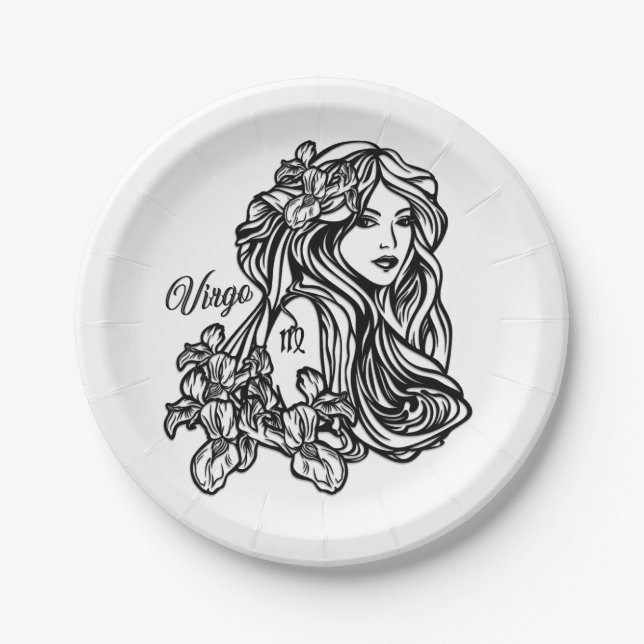 Virgo Die Jungfrau Zodiac Pappteller (Vorderseite)