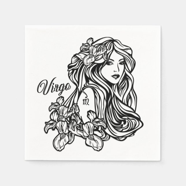 Virgo Die Jungfrau Zodiac Serviette (Vorderseite)