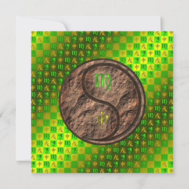 Virgo & Earth Monkey Karte (Vorderseite)