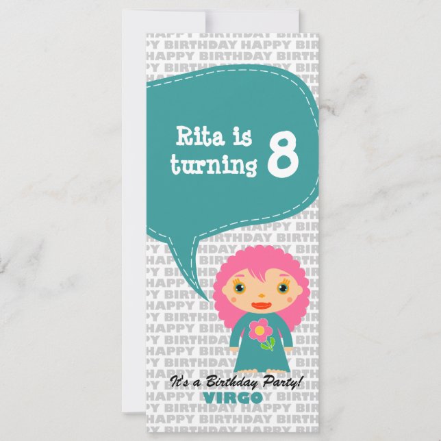 Virgo Einladung Geburtstagsparty (Vorderseite)