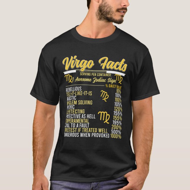 Virgo Facts Zodiac Virgo Queen T-Shirt (Vorderseite)