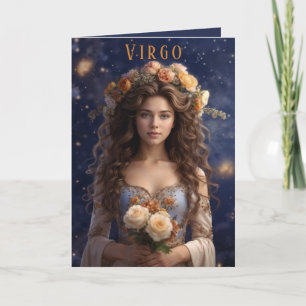 Virgo Female Birthday Card Feiertagskarte