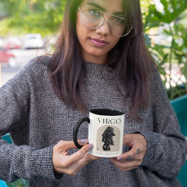 Virgo Feminine Zodiac Design Brown Black 15 OZ Tasse