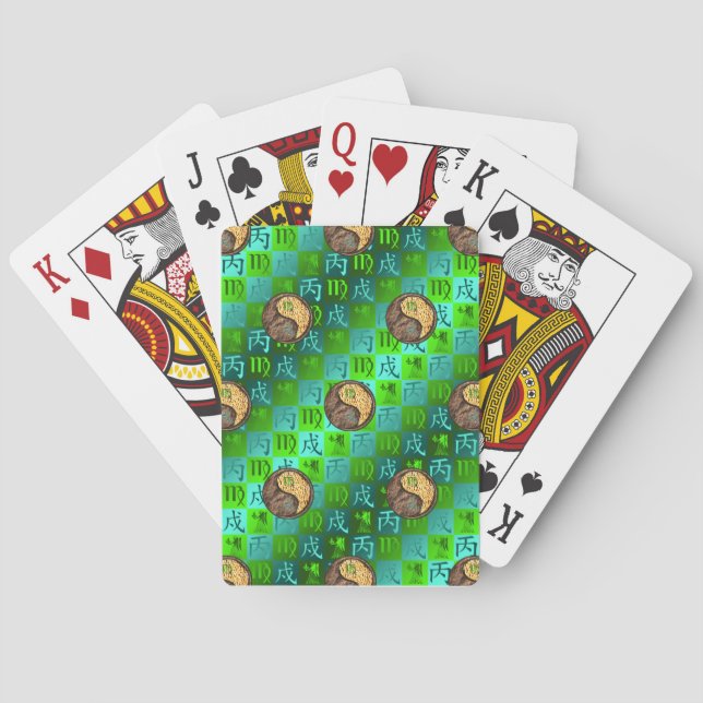 Virgo & Fire Dog Classic Playing Cards Spielkarten (Rückseite)