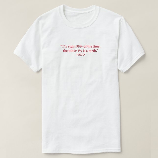 Virgo Fixer Graphic Zodiac T-Shirt  (Design vorne)