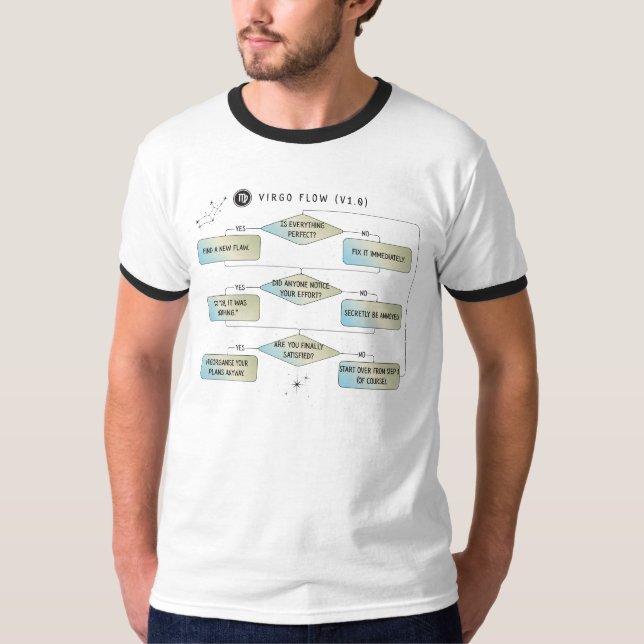 Virgo Flow Chart - Funny Astrologie Zodiac-Zeichen T-Shirt (Vorderseite)
