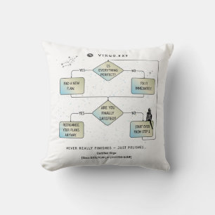 Virgo Flow Chart - Funny Zodiac Sign Spaß Kissen