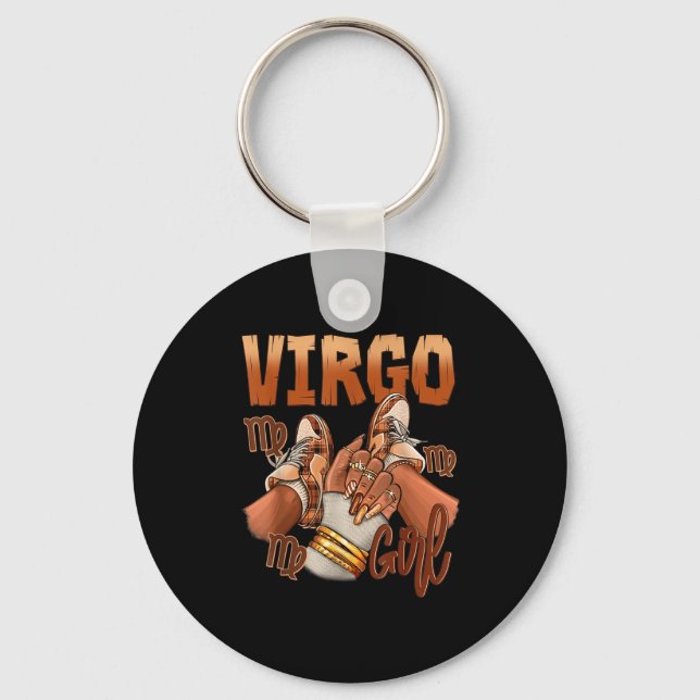 Virgo Girl Birthday Melanin Black Woman Scute Ss C Schlüsselanhänger (Vorderseite)
