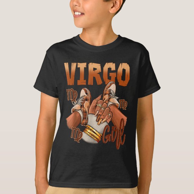 Virgo Girl Birthday Melanin Black Woman Scute Ss C T-Shirt (Vorderseite)