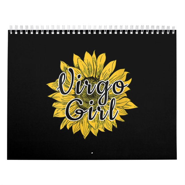 Virgo Girl September Geburtstag Sonnenblume Kalender (Titelbild)