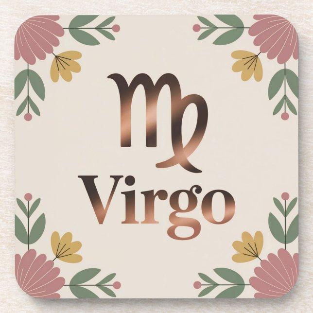 Virgo Glyph Cream Plastic Untersetzer Set (Vorderseite)