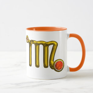 VIRGO / GOLD ORANGE AGATE ZODIAC SIGEL TASSE