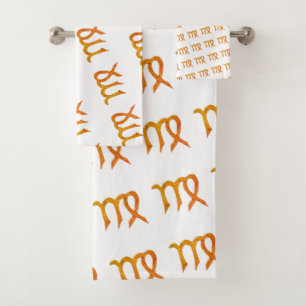 Virgo Gold Zodiac Astrologie-Zeichen Badhandtuch Set