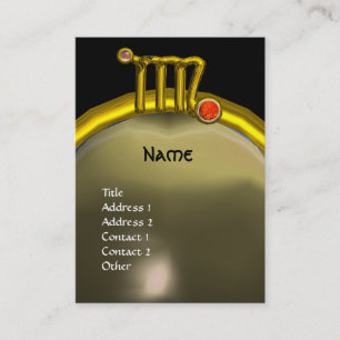 VIRGO / GOLD ZODIAC SIGN JEWEL AGATE MONOGRAM VISITENKARTE