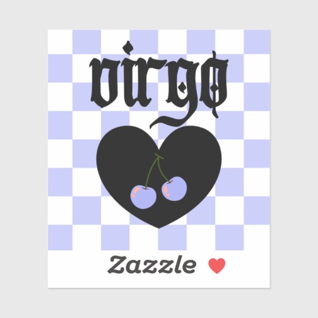 Virgo Gothic Ästhetik Scheckkreuz Kunst Aufkleber (Blatt)