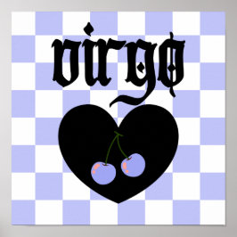 Virgo Gothic Ästhetik Scheckkreuz Kunst Poster