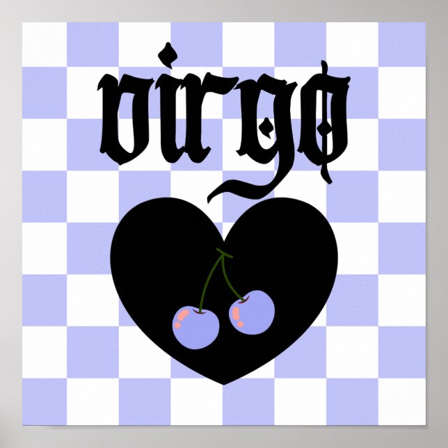 Virgo Gothic Ästhetik Scheckkreuz Kunst Poster (Vorne)