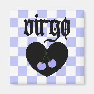 Virgo Gothic Ästhetische karierte Kirschen Design Magnet
