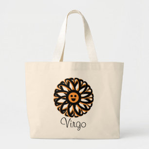 Virgo Happy Blume Tote Bag Jumbo Stoffbeutel