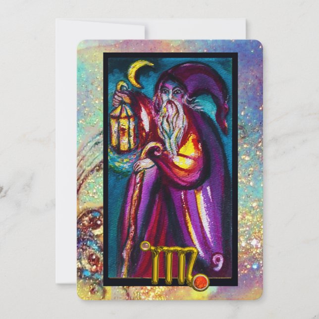 VIRGO HERMIT TAROT ASTROLOGY ZODIAC BURTHDAY PARTE EINLADUNG (Vorderseite)