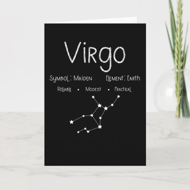 Virgo Horoscope Astrologie Star Signatur Geburtsta Karte (Vorderseite)