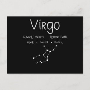 Virgo Horoscope Astrologie Star Signatur Geburtsta Postkarte