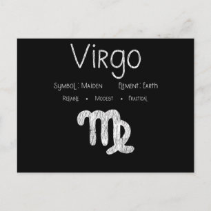 Virgo Horoscope Astrologie Star Signatur Geburtsta Postkarte