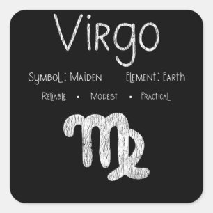 Virgo Horoscope Astrologie Star Signatur Geburtsta Quadratischer Aufkleber