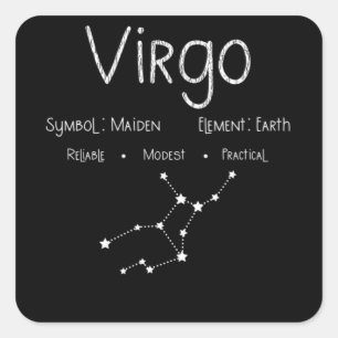 Virgo Horoscope Astrologie Star Signatur Geburtsta Quadratischer Aufkleber