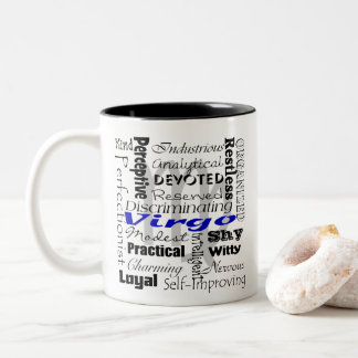 Virgo Horoskop Astrologie Zodiac Collage Muster Zweifarbige Tasse
