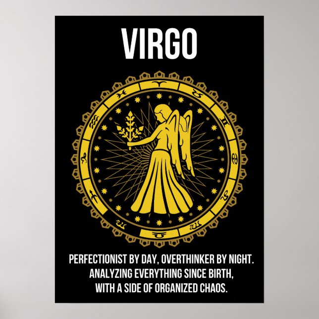 Virgo - Horoskop, Funny Zodiac - Zeichen-Spaß Poster (Vorne)