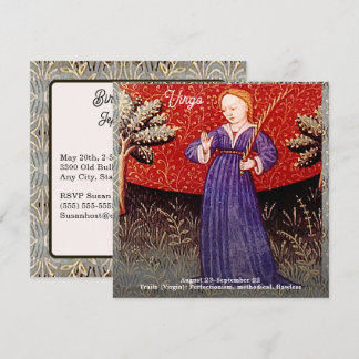 Virgo Jungfrau Zodiac Sign Geburtstagsparty Einladung