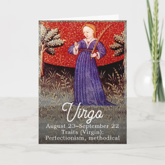 Virgo Jungfrau Zodiac Sign Geburtstagsparty Karte