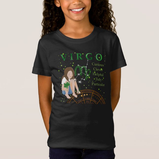 Virgo Kid Zodiac Strips T-Shirt (Vorderseite)
