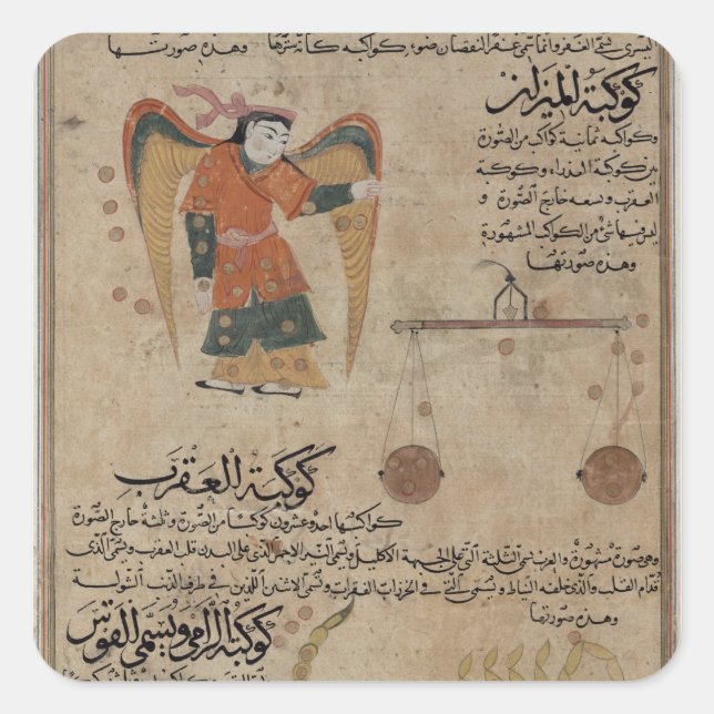 Virgo, Libra und Scorpio Quadratischer Aufkleber (Vorderseite)