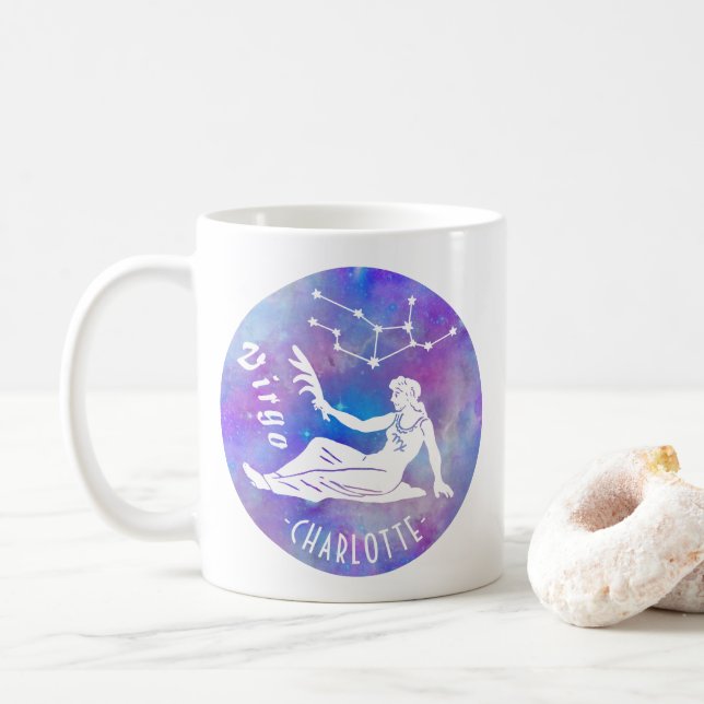 Virgo Maiden Constellation Stars Geburtsname Kaffeetasse (Mit Donut)