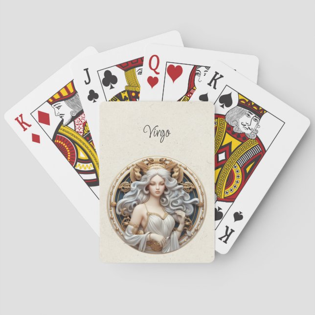 Virgo Maiden Zodiac Minimalistisch Spielkarten (Rückseite)