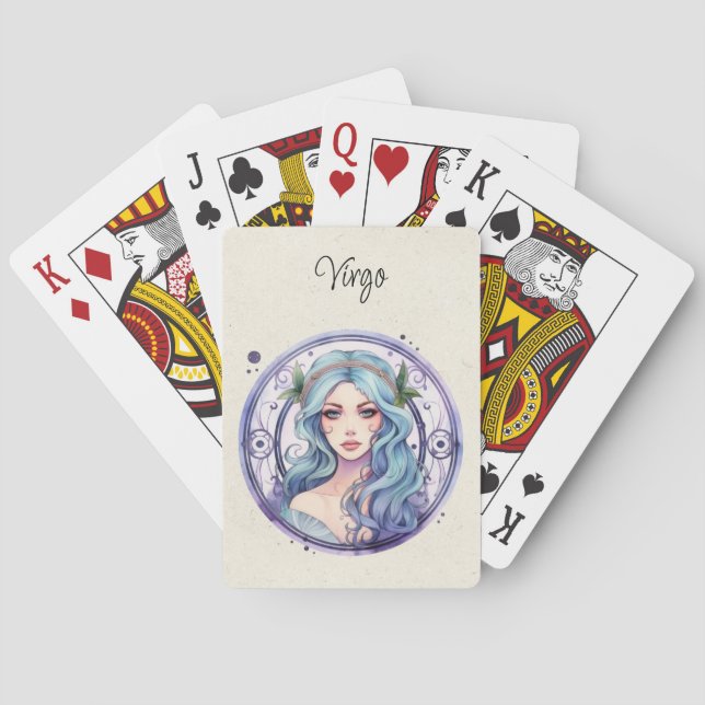 Virgo Maiden Zodiac Watercolor Spielkarten (Rückseite)