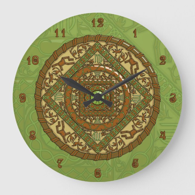 Virgo Mandala Clock Große Wanduhr (Vorderseite)