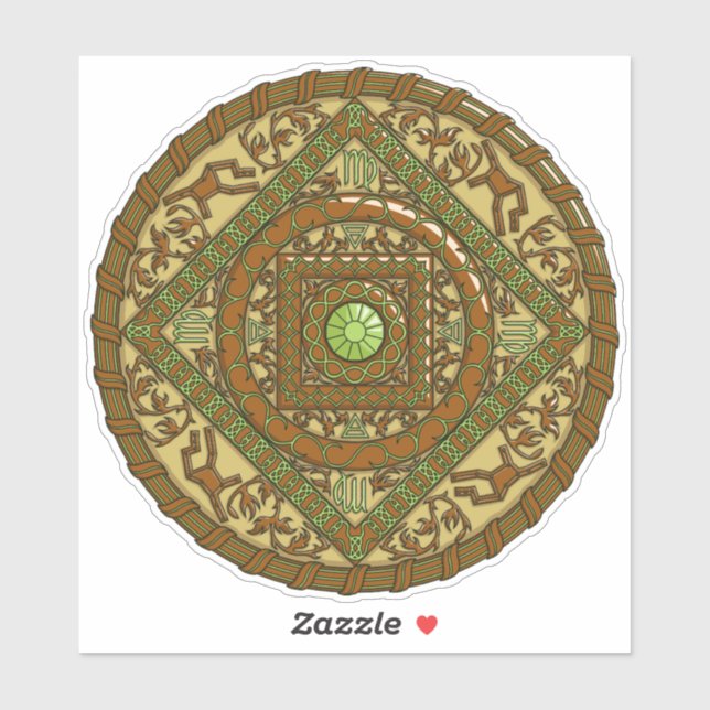 Virgo Mandala Contour Sticker (Blatt)